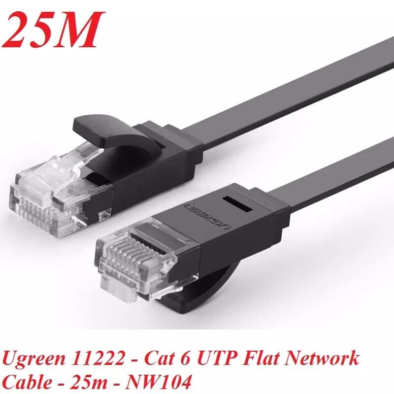 Ugreen UG11222NW104TK 25M màu Đen Cáp mạng LAN CAT6 UPT cáp dẹp - HÀNG CHÍNH HÃNG