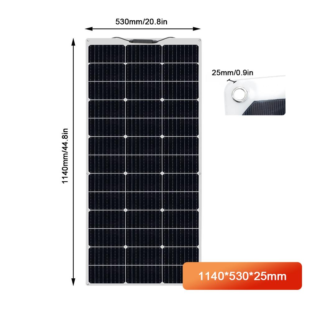 Bảng điều khiển năng lượng mặt trời 12 v linh hoạt 150w 120w 100w 80w hệ thống bảng quang điện cho ban công nhà xe thuyền sạc cắm trại không thấm nước Màu sắc: 160w DHL7-10Days
