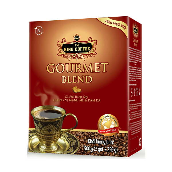 Cà Phê Rang Xay Gourmet Blend KING COFFEE - Hộp 500g - Pha Phin