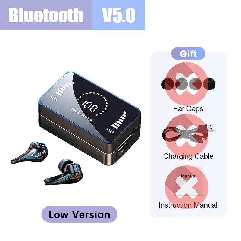 Tai nghe không dây tws fone bluetooth tai nghe tai nghe hifi tai nghe âm thanh nổi với màn hình sạc cho thấy điện thoại trò chơi