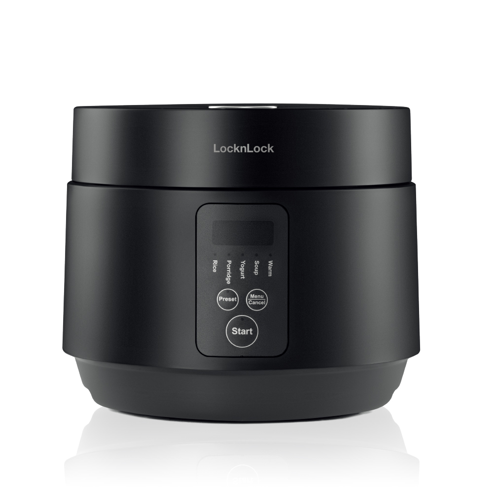 Nồi cơm điện Lock&amp;Lock Compact Rice Cooker 1.2L EJR346BLK - Hàng chính hãng có 5 chế độ nấu, dây điện tháo rời - JoyMall