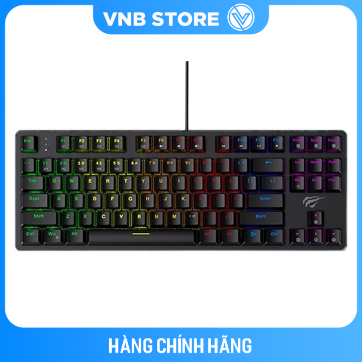 Bàn Phím Cơ Gaming HAVIT KB869L, 87 Keys, 19 Chế Độ RGB, Tuổi Thọ Phím 50.000.000 Lần - Hàng Chính Hãng