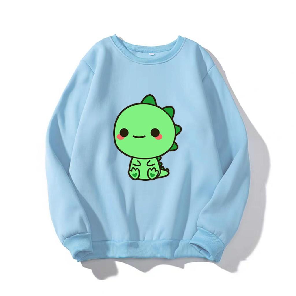 ÁO SWEATER IN KHỦNG LONG XANH