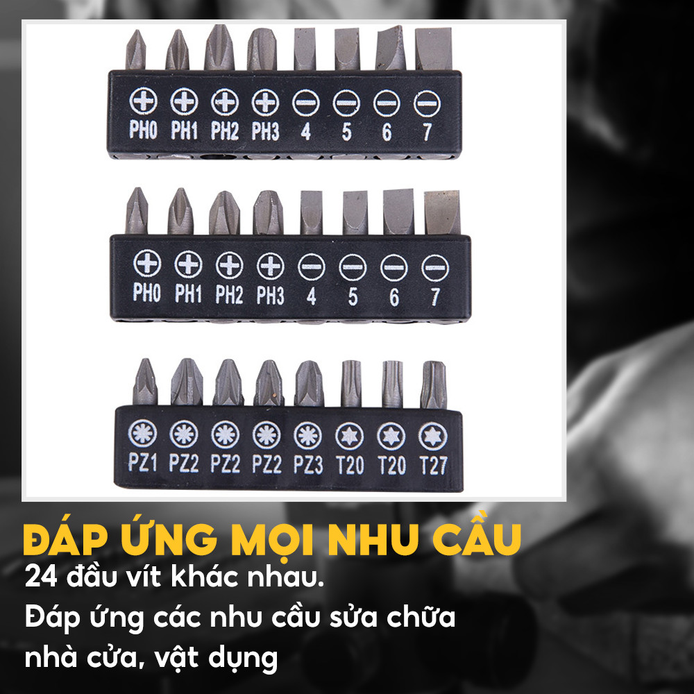 Máy khoan vít dùng pin Lithium 28 chi tiết Deli DL6521- Hàng Chính Hãng - Bảo Hành 12 Tháng - Đổi Trả 15 Ngày