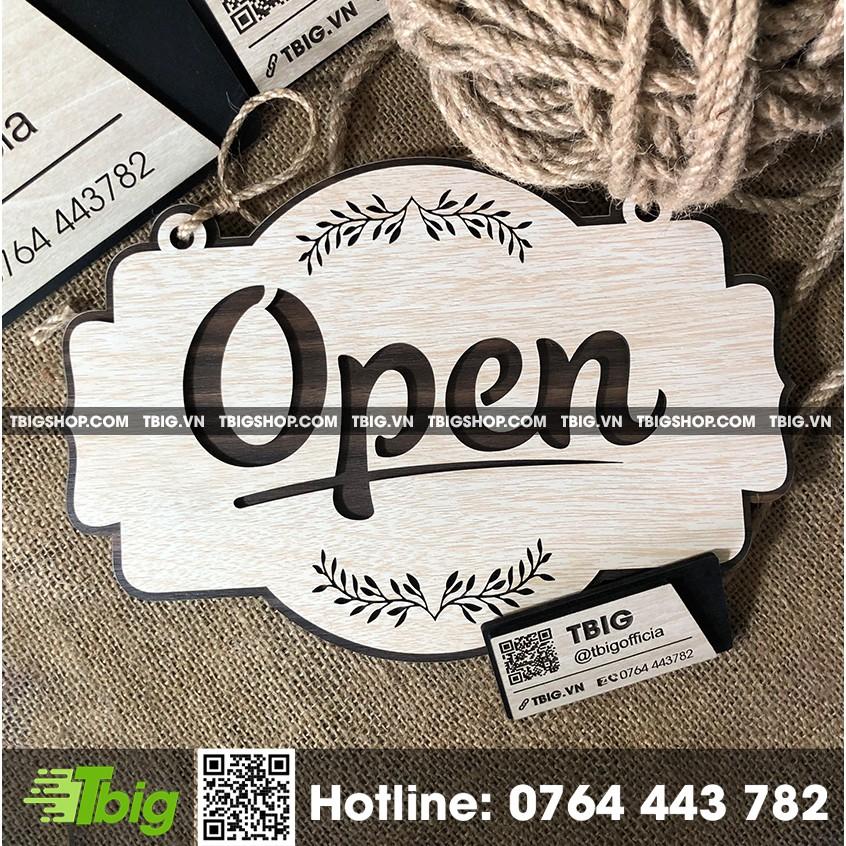 Bảng Open / Closed 2 lớp bằng gỗ 2 mặt dạng treo - Mẫu OC01