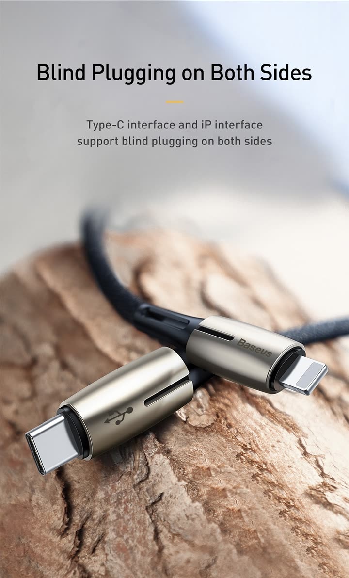 Cable sạc nhanh 18W Waterdrop Data Cable Type C to IP 1.3M - Hàng chính hãng