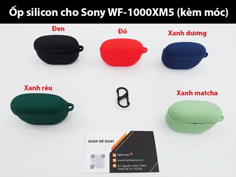 Case Sony WF-1000XM5 kèm móc kim loại chữ S