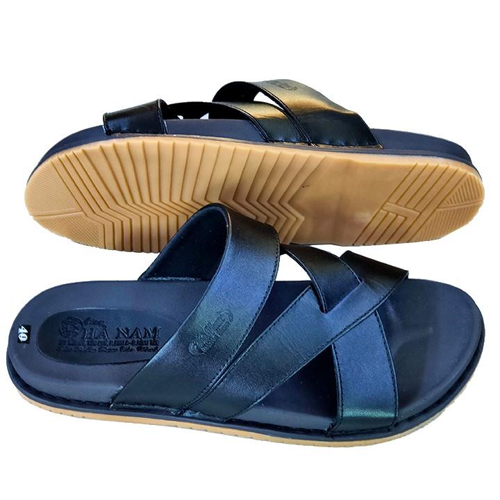 Dép nam quai ngang HÀ NAM da bò thật cao cấp DN2026
