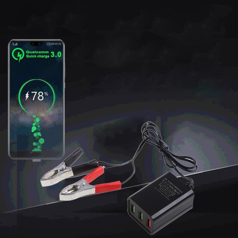 Multi Ports Bộ sạc 3 cổng QC3.0 Bộ sạc xe hơi nhanh Bộ chuyển đổi 12V-24V