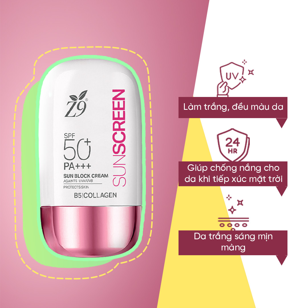 Kem chống nắng dưỡng da Z9 giúp da chống tia UV 60g Z63