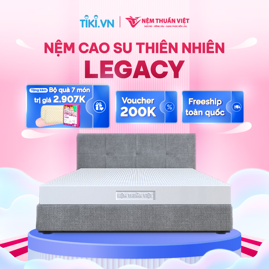 (1mx2mx15cm) Nệm Cao Su Thuần Việt Legacy Định Hình, Nâng Đỡ Cơ Thể Vượt Trội