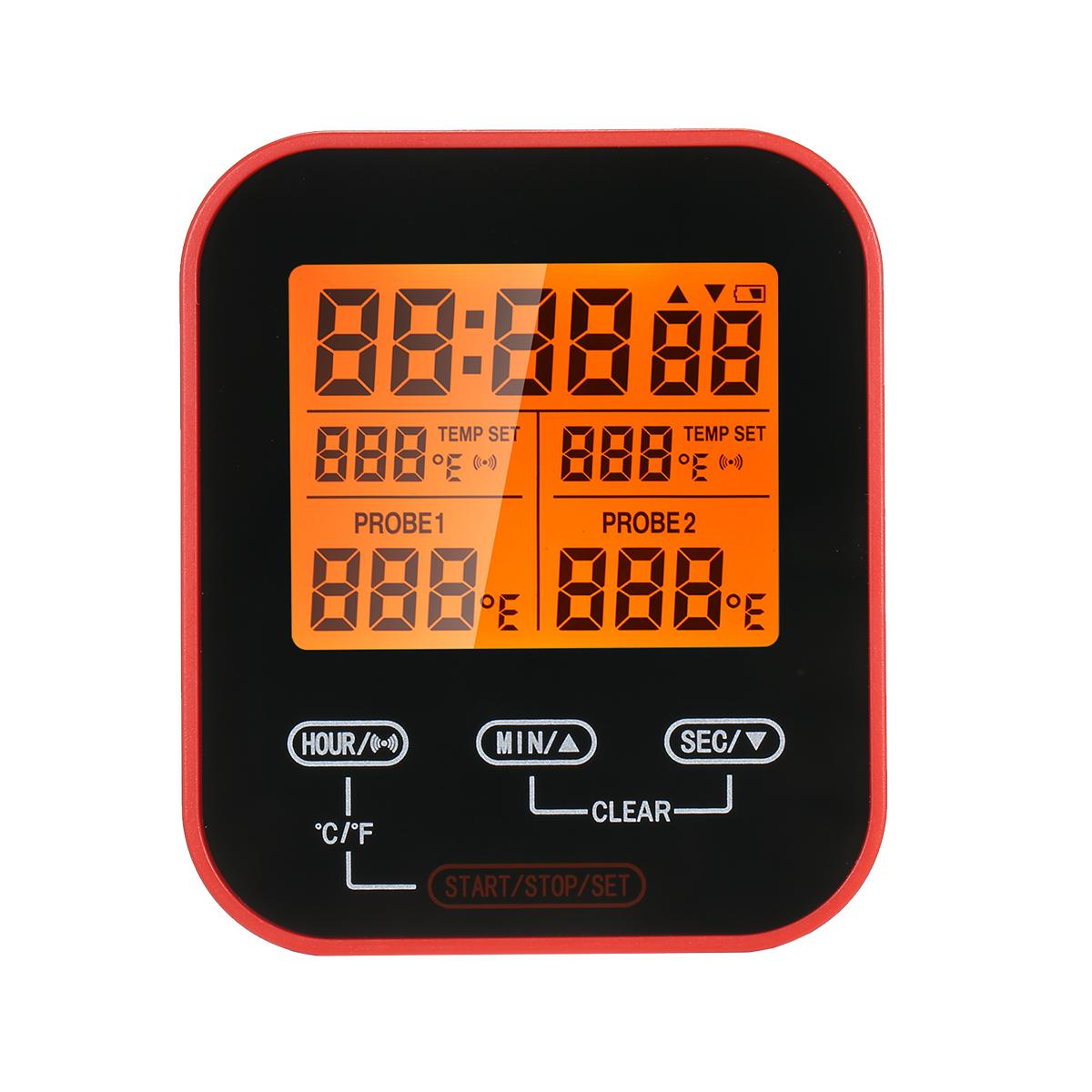 Digital Food Thermometer and Timer Wireless Meat Temperature Probe Thermomter Oven Thermometer for Grill Smoker Barbecue