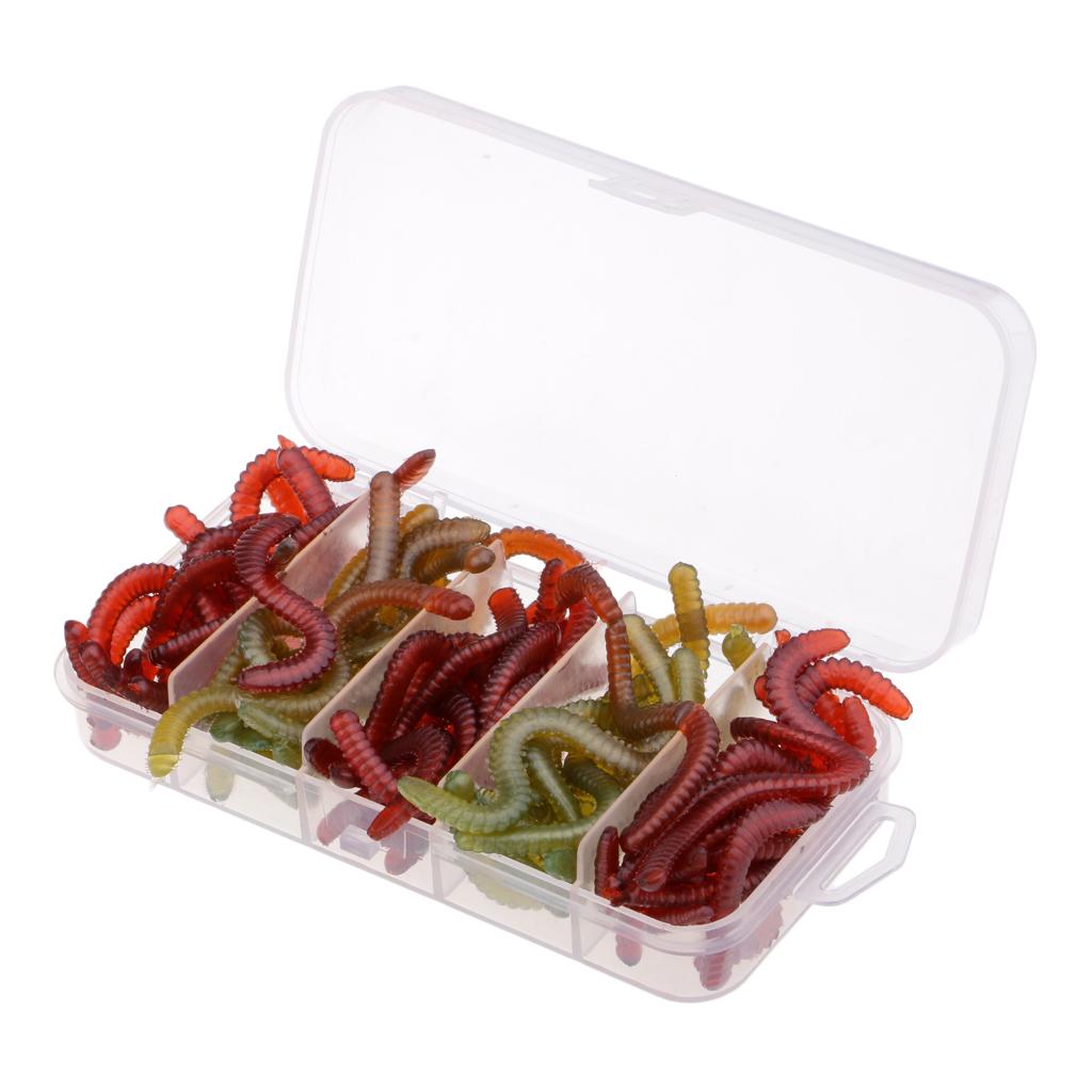 50pcs Bionic Worm Lures Soft Fishing Lure Earthworm Lure Crankbait