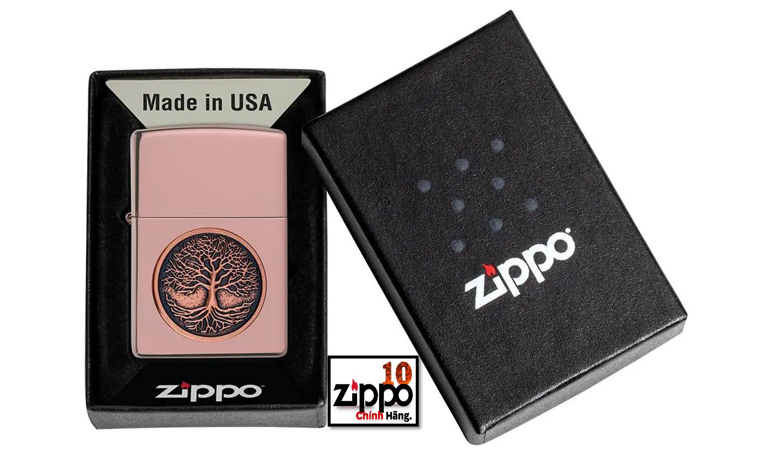 Bật lửa ZIPPO 49638 Tree of Life Emblem - Chính hãng 100%