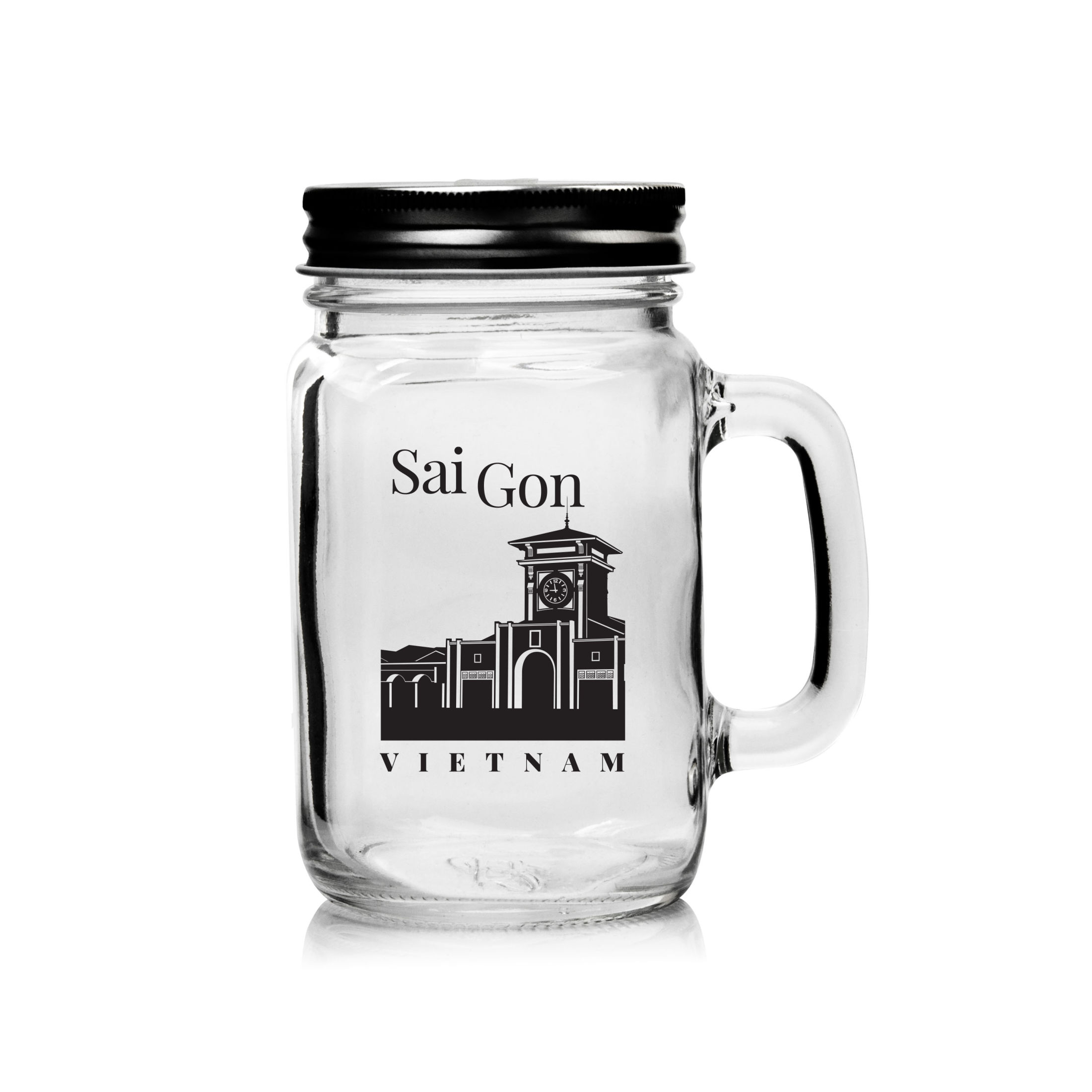 LY QUAI THỦY TINH TRÀ SỮA CÓ HOA VĂN HUẾ, HÀ NỘI,SÀI GÒN, ĐÀ NẴNG 450ML CAMDACO GLASS WARE