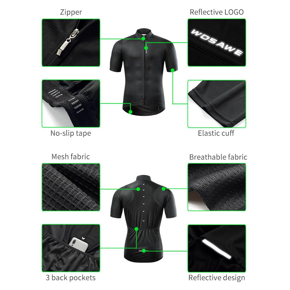 WOSAWE Nam Đi Xe Đạp Jersey MTB Xe Đạp Đường Trường Jersey Áo Thun Nam Tay Ngắn Thoáng Khí Áo Nhanh Khô Maillot Ciclismo Color: BO253 Size: EU 2XL