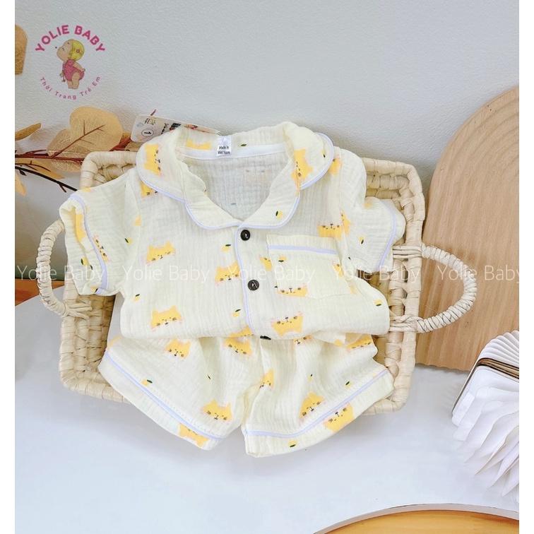Bộ quần áo bé gái chất liệu xô muslin mềm mát cho bé diện hè 5kg đến 15kg