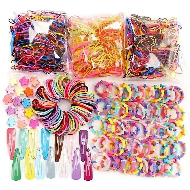 Kẹp tóc, cột tóc, dây buộc tóc set 780 chi tiết kẹp tóc cho bé, dây thun buột tóc không đau cho bé gái, dây chun nhiều màu