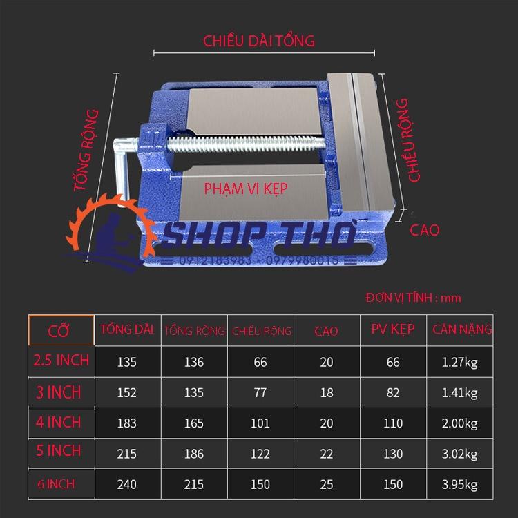 Ê tô bàn khoan loại 5inch chất liệu hợp kim