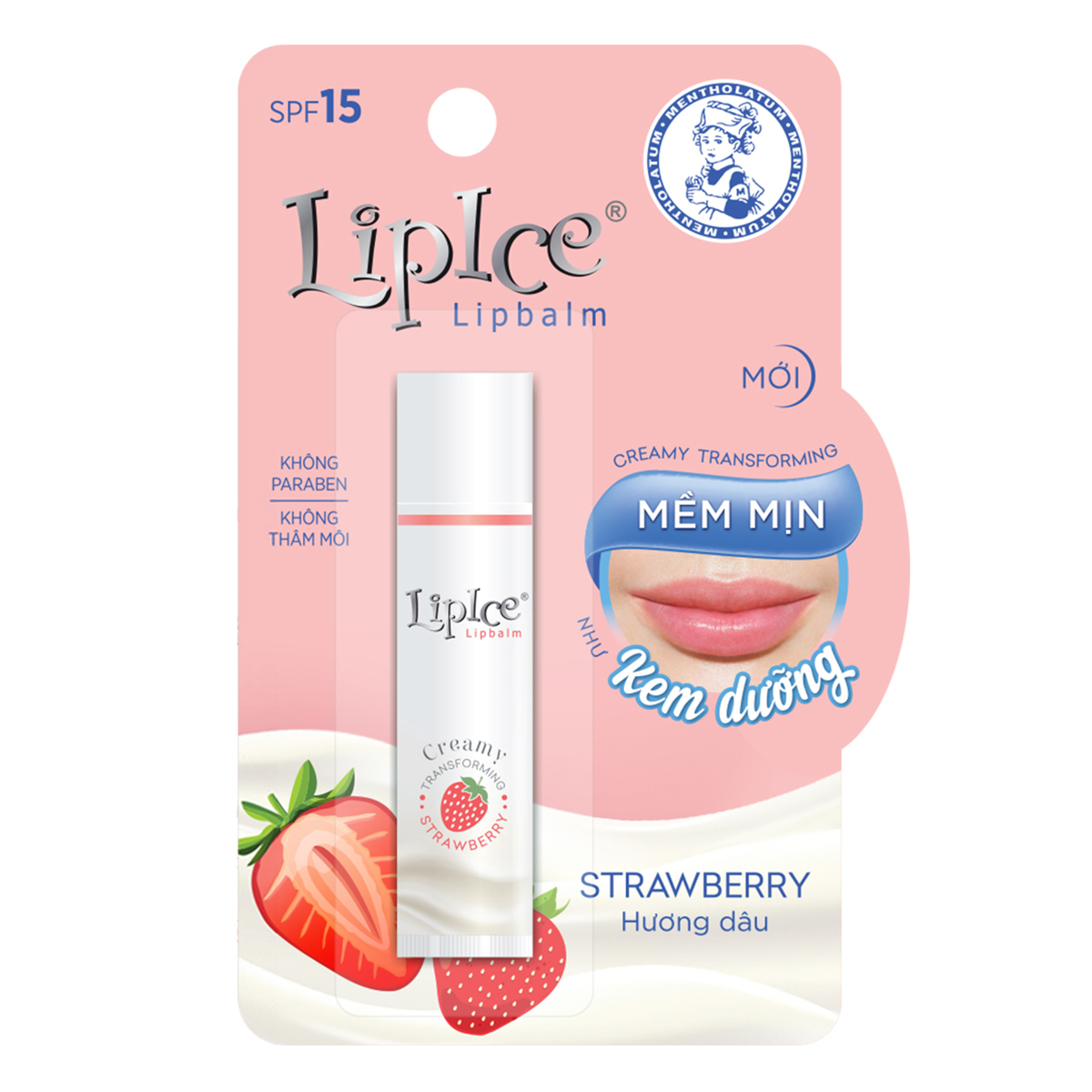 Son dưỡng không màu chuyển kem mịn LipIce Creamy RMV-LI19-NON-S Hương Dâu Strawberry