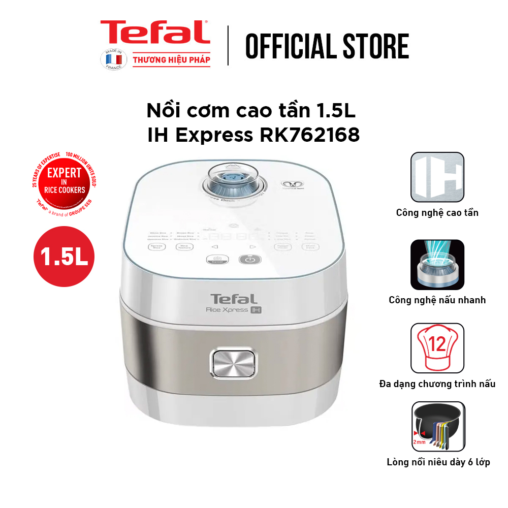 Combo Nồi cơm điện tử cao tần Tefal 1.5L RK762168 & Bộ 2 Chảo chiên Tefal Day By Day 24-28 - Hàng chính hãng