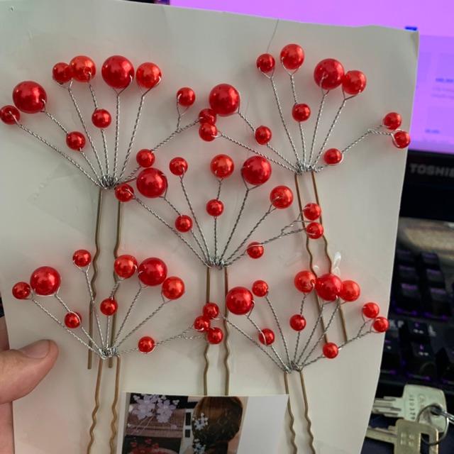 Trâm hạt cài tóc cô dâu bộ 5 cái