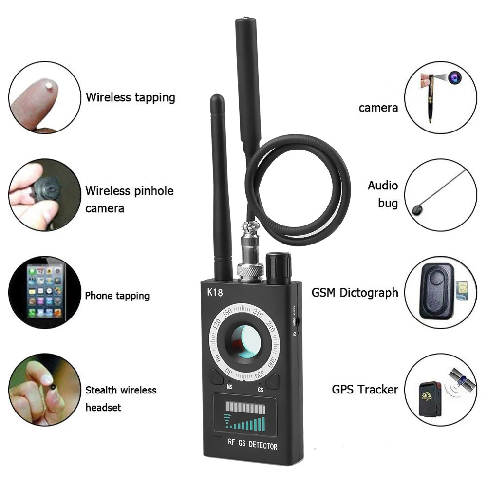 ROGTZ  - Thiết bị phát hiện camera theo doi, máy ghi am, nghe len RF Detector K18 - Hàng Chính Hãng