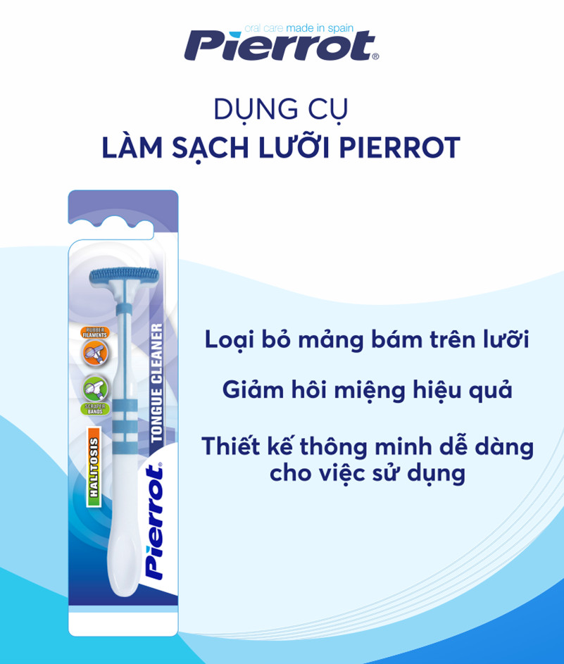 [ Tặng mặt nạ dưỡng da ] Dụng cụ cạo sạch lưỡi PIERROT Tây Ban Nha