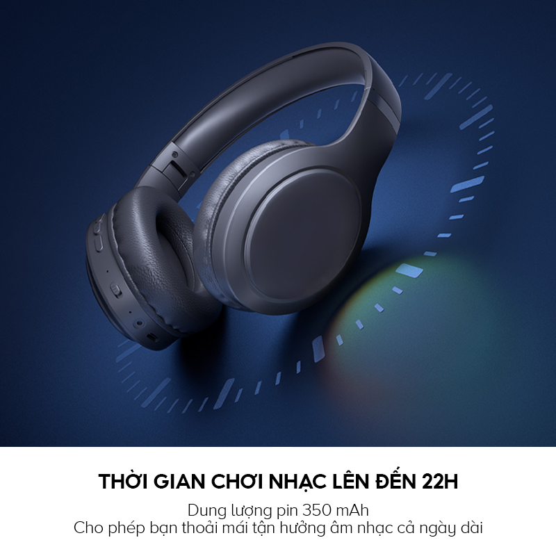 Tai Nghe Headphone Bluetooth HAVIT H633BT, Kiểu Dáng Công Thái Học, Nhỏ Gọn, Nghe Đến 22H - Hàng Chính Hãng