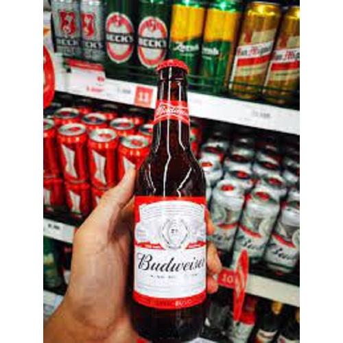 Chai bia thủy tinh BUDWEISER 330 ml lẻ dùng thử