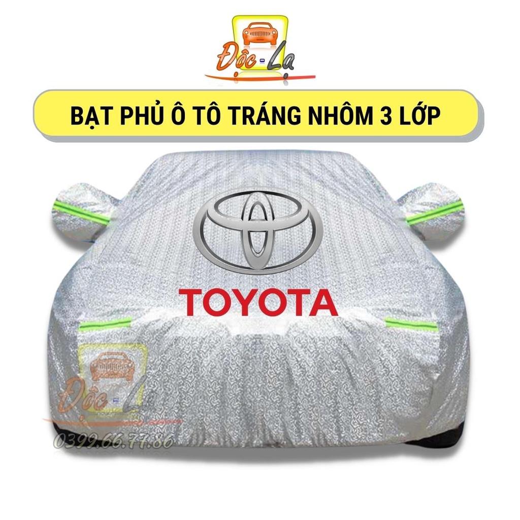 Bạt Phủ Xe Ô Tô Toyota Vios, Altis, Camry, Fortuner, Innova, Yaris, Rush, Hilux, Wigo, Land Cruiser, Cross 3 lớp cao cấp