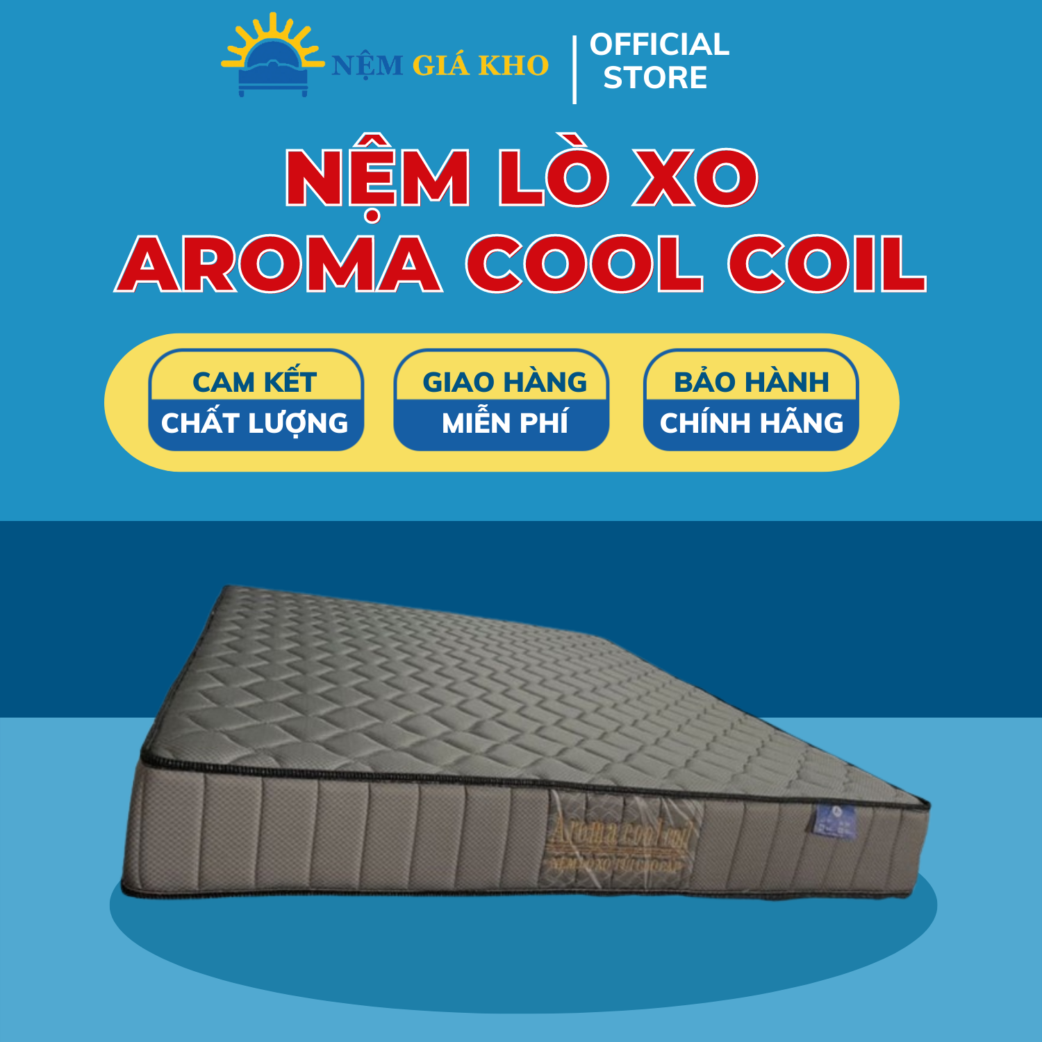 Đệm Khách Sạn Lò Xo Túi Độc Lập Aroma Cool Coil 2 Viền Êm Ái Đàn Hồi Và Không Rung Lắc Tận Hưởng Giấc Ngủ Trọn Vẹn