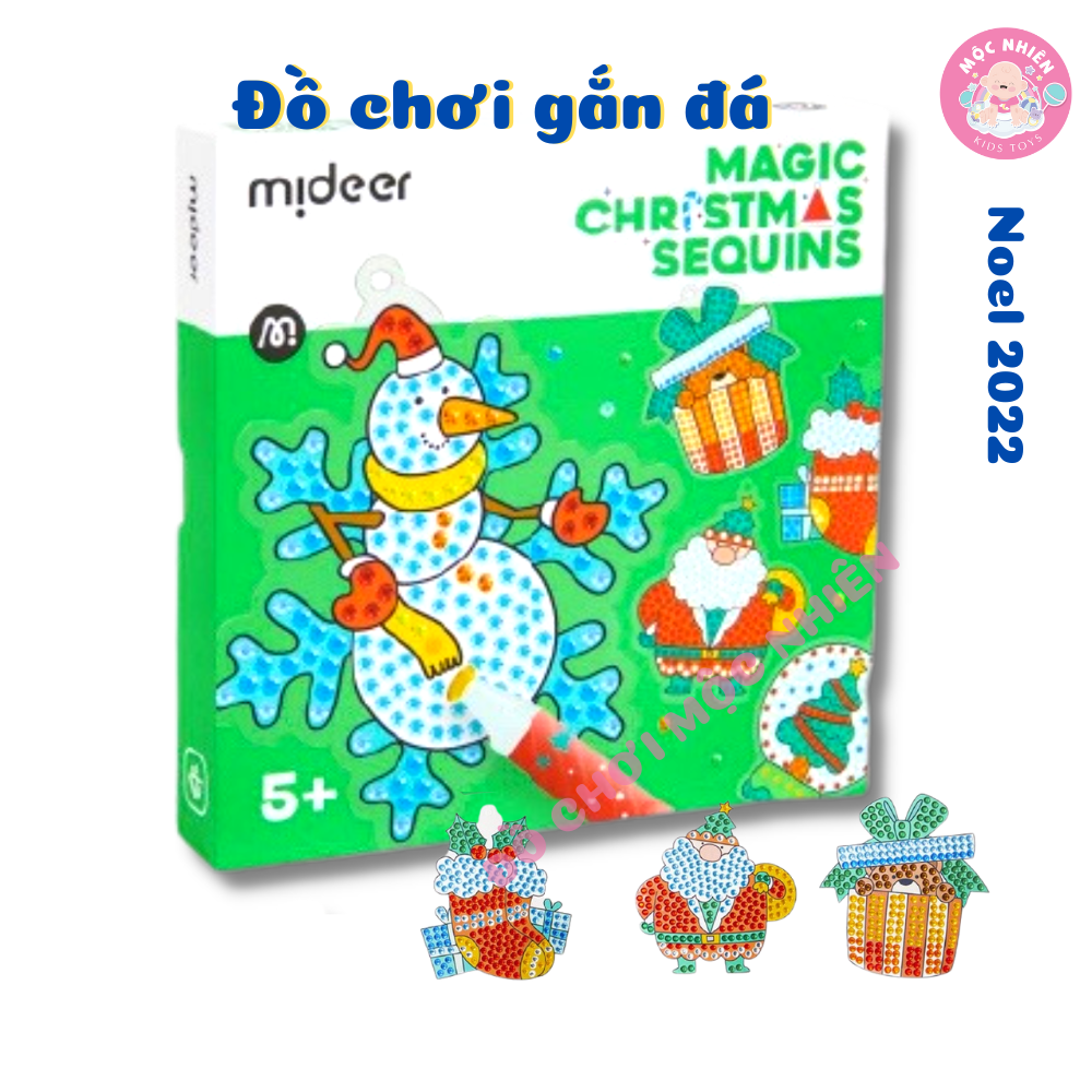 Đồ chơi tranh đính đá Giáng sinh - Mideer Magic Christmas Sequins - Đồ chơi thủ công cho bé từ 5 tuổi