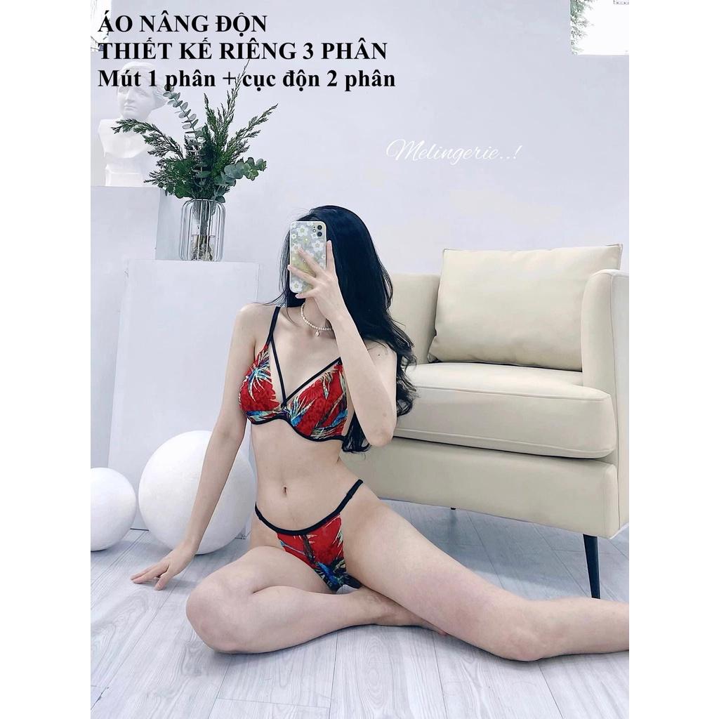 Bộ đồ lót nữ quần dây sexy màu đỏ hàng ren thoáng mát nâng ngực số lượng giới hạn