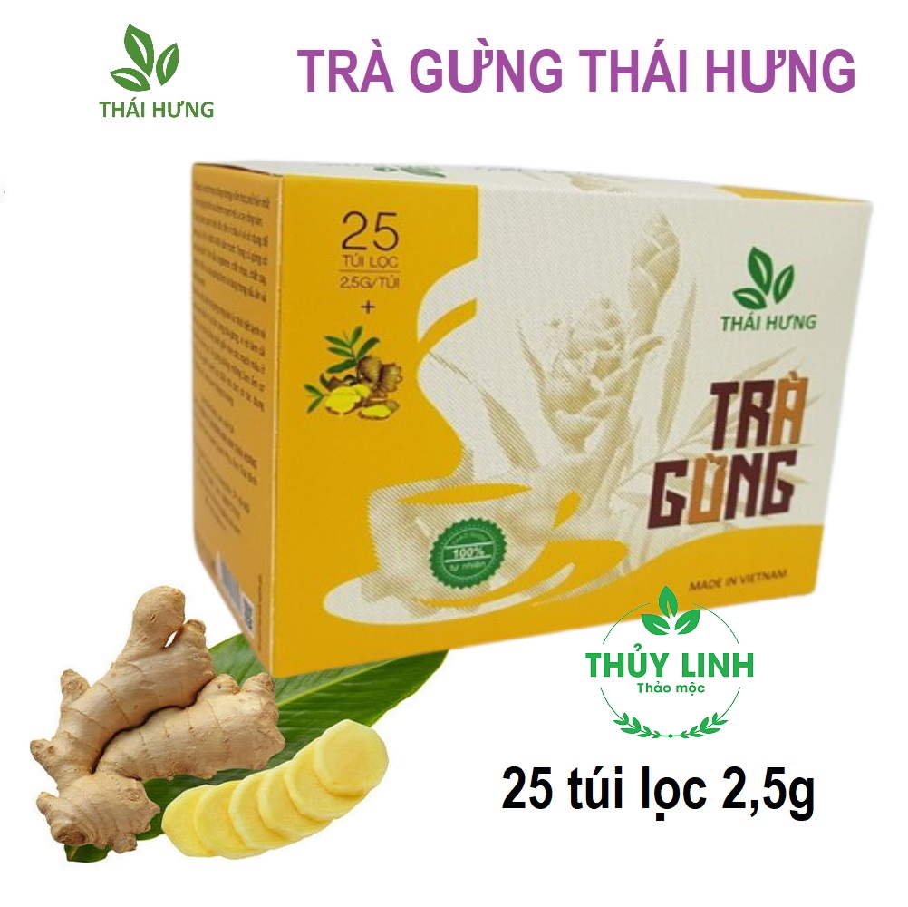 Trà Gừng Thái Hưng - Hộp 25 túi lọc x 2,5g