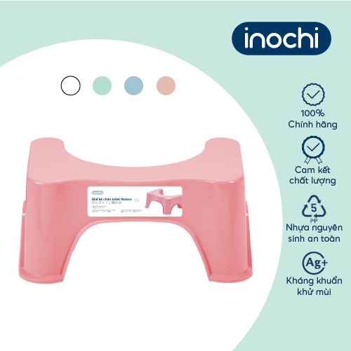 Ghế kê chân toilet Inochi - Notoro màu Xanh/Hồng