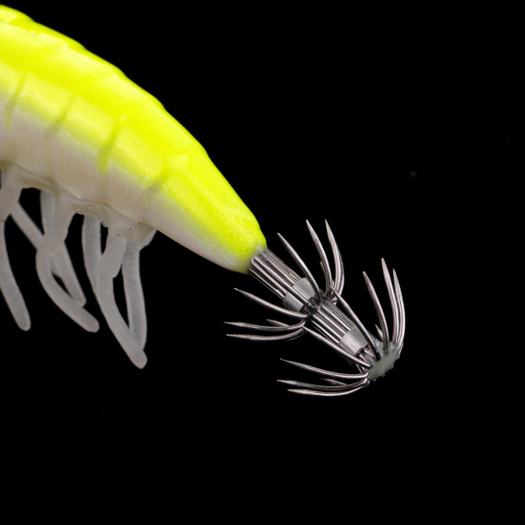 Simulation Shrimp Squid Jigs Squid Fishing Hook with Luminous Legs & 3D Eyes