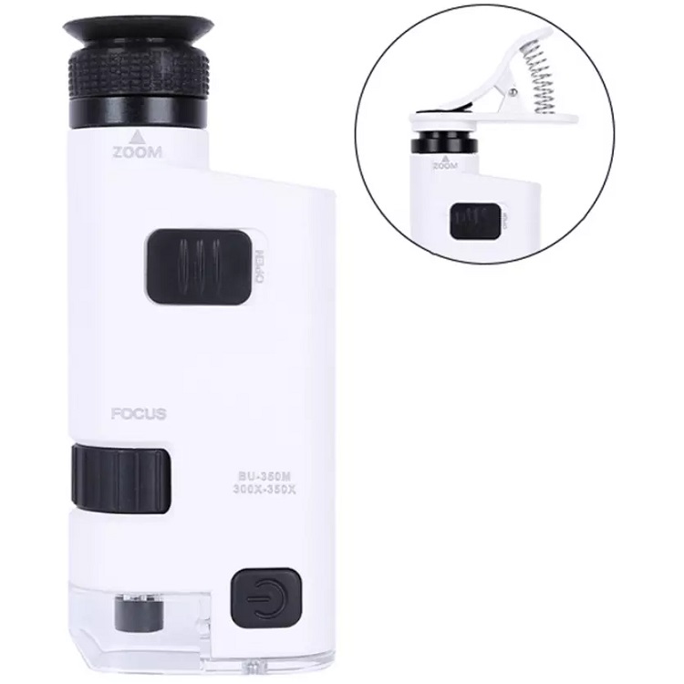 Kính lúp kẹp điện thoại độ phóng đại 300X - 350X