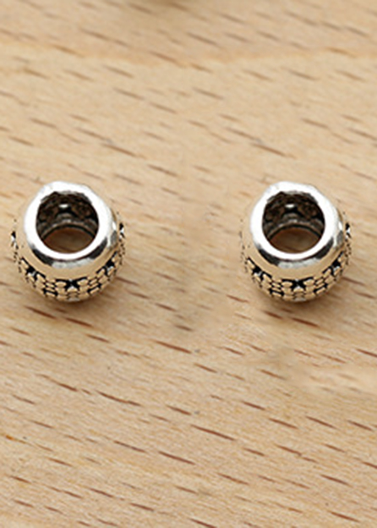 Combo charm bạc chặn hạt họa tiết hoa văn - Ngọc Quý Gemstones