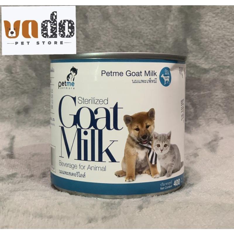 Sữa Dê tươi thanh trùng cho chó mèo Petme, sữa cho chó mèo - 400ml