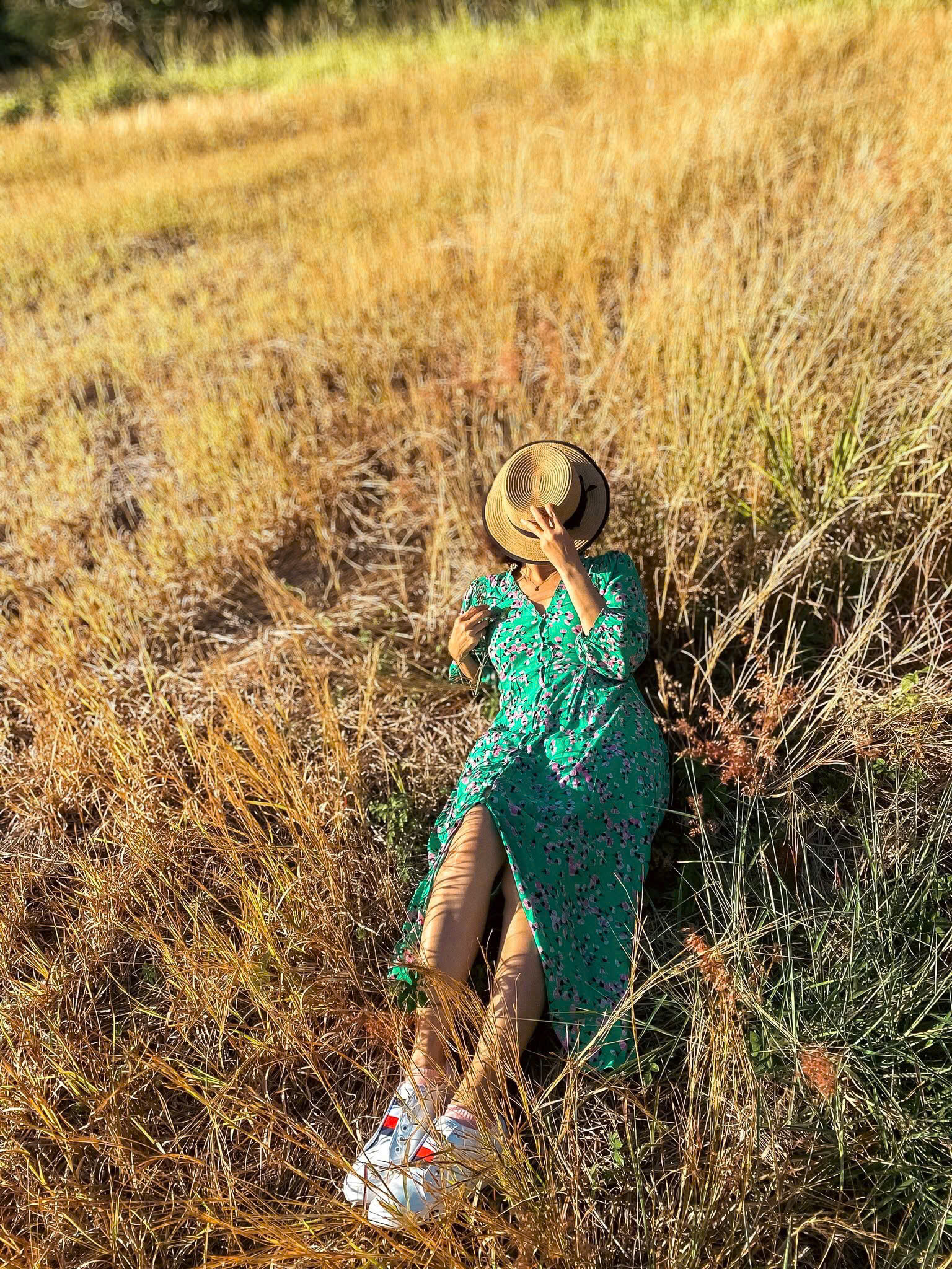 Đầm Midi Dáng Suông Dài Qua Bắp Chân Viscose In Hoa Hà Giang DRE186 Thời trang Hity