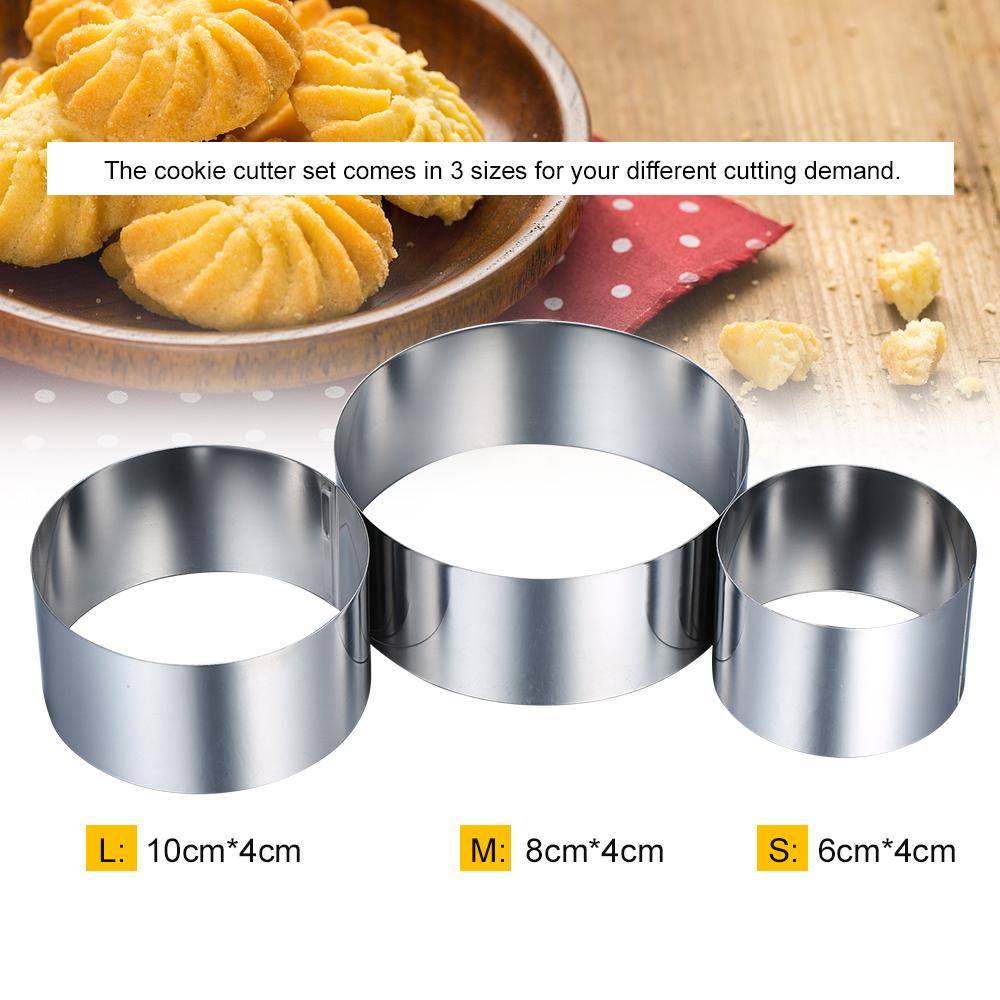 Cắt bánh quy bằng thép không gỉ 430 có 3 kích cở