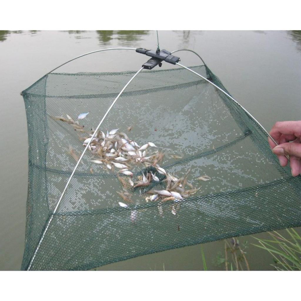 Fishing Foldable Mesh Baits Trap Umbrella Cast Dip Net Crab Shrimp Net Cage