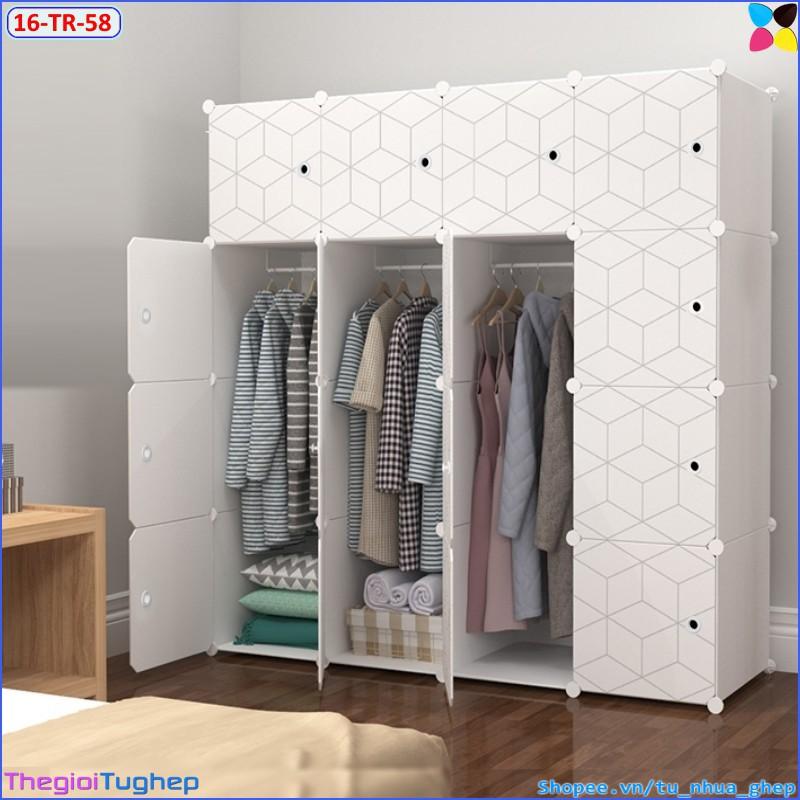Tủ nhựa lắp ghép 16 ô loại sâu 47 cm