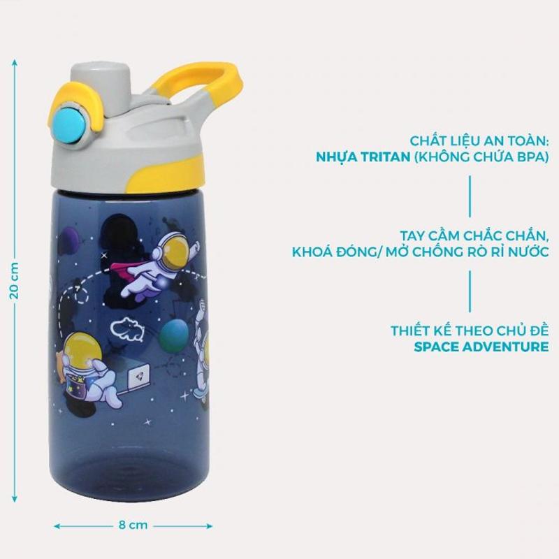 Bình Nước Tritan Space Adventure 500 ml - Clever Hippo WB02/NAVY