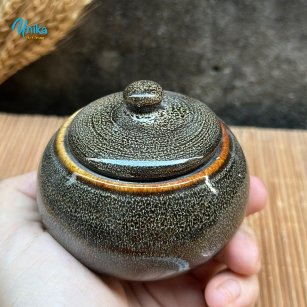 Hũ Đựng Đường Tròn (2 màu) - Hũ Đựng Gia Vị Cao cấp - Gốm Sứ Bát Tràng