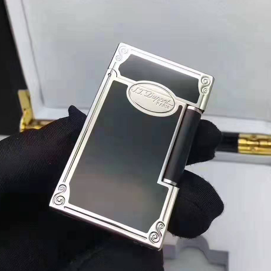 Vỏ Hột Quẹt Bật Lửa  D upont Super Hoa Văn Viền Góc D195V Màu Vàng Đen Đẹp, Độc Lạ - Dùng Gas Đá Cao Cấp
