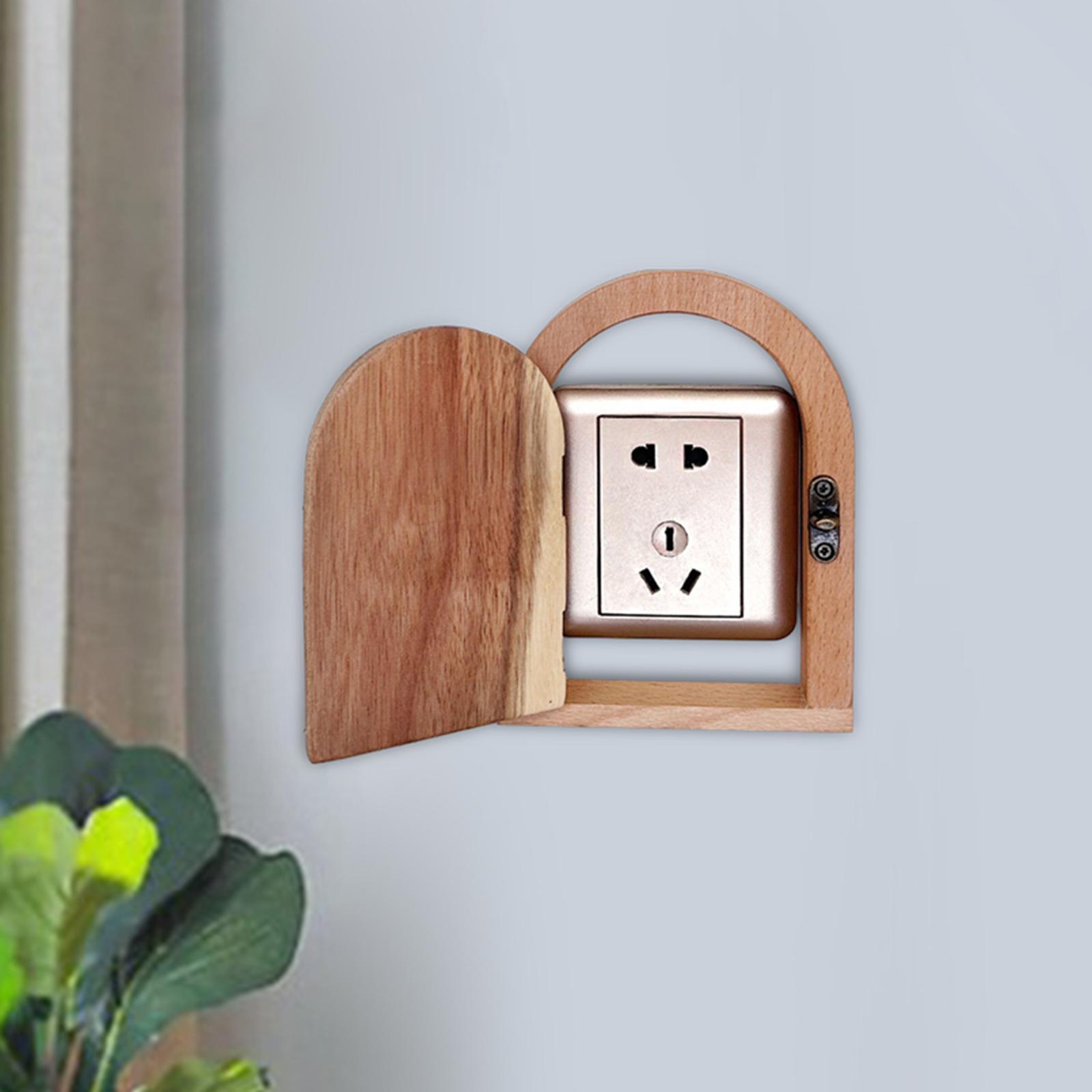 Electrical Outlet Cover Wood Dustproof Plug for Workshop Living Room Kitchen