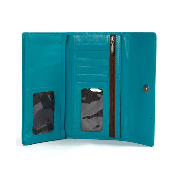 HJ3125-26-27-28-29-30-39-40-59-60-64-65-67 - Bóp nữ da bò cao cấp Huy Hoàng 3 gấp lửng màu da, đen, đỏ, hồng, nâu, xanh, xanh đậm, cam, xanh lá chuối, xanh dương