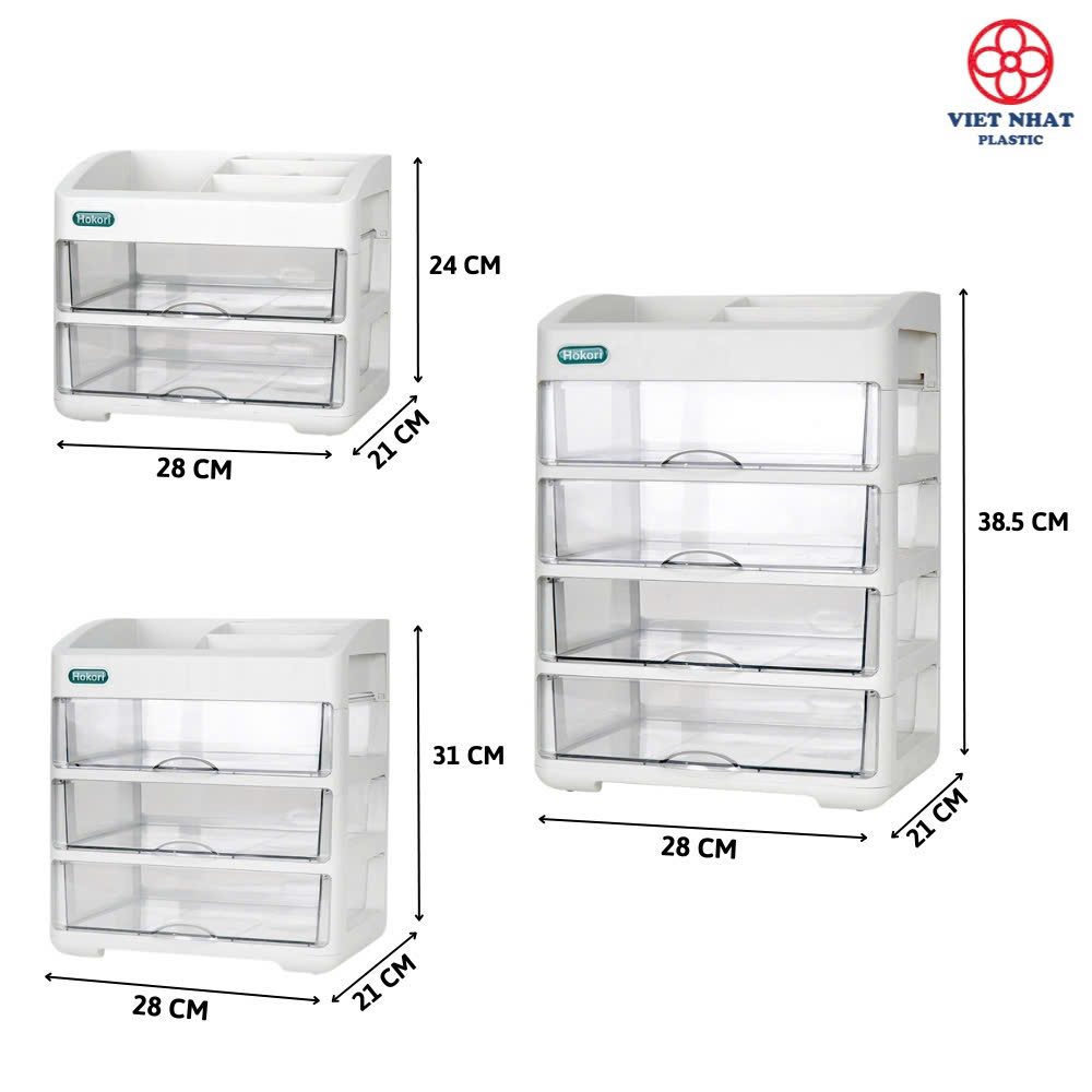 Tủ đựng mỹ phẩm để bàn Hokori 3636 Việt Nhật  2 - 3 - 4 tầng - Kệ đựng mĩ phẩm HOKORI , đồ trang điểm nhiều tầng tiện lợi